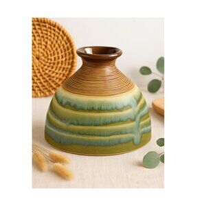 Green Blue Drip Glaze Ceramic Vase,Modern Decorative Pottery Style Vase